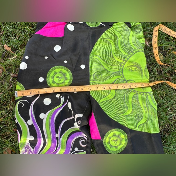90s Vintage Gianni Versace Sun and Moon Silk Pants Sz 42 - Picture 11 of 12